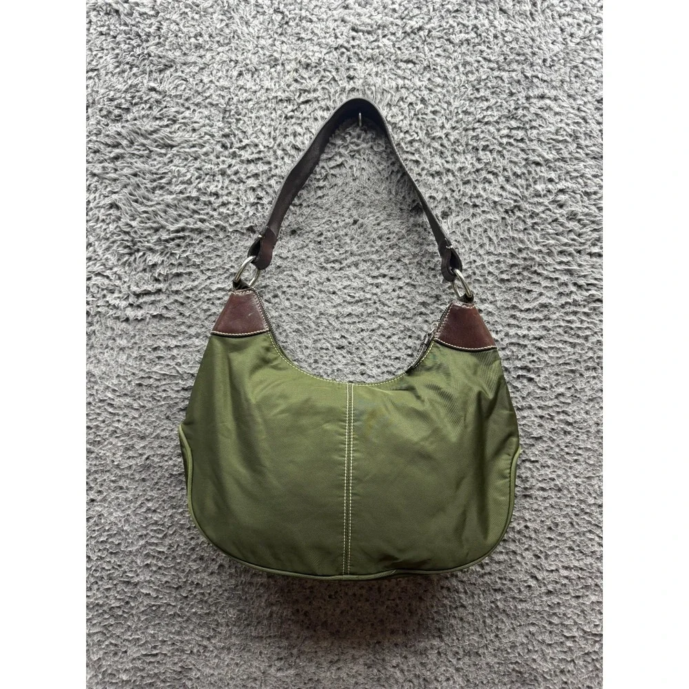 Dooney & Bourke Women's Nylon Brown Leather Strap‎ Hobo Shoulder Bag Army Green
